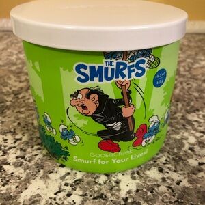 Goose Creek candle jar Smurfs lime green three wick scented SMURF FOR YOUR LIVES